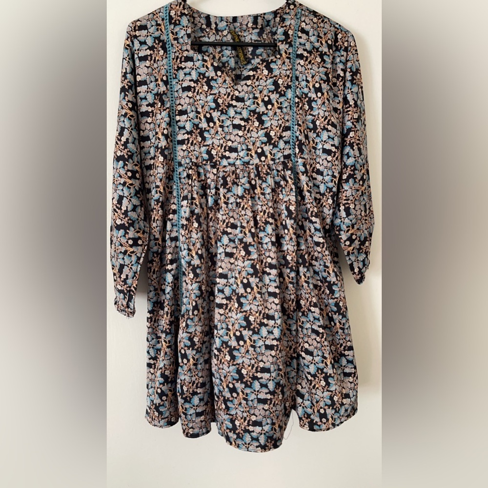 Floral boho mini dress